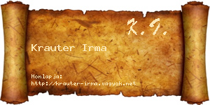 Krauter Irma névjegykártya